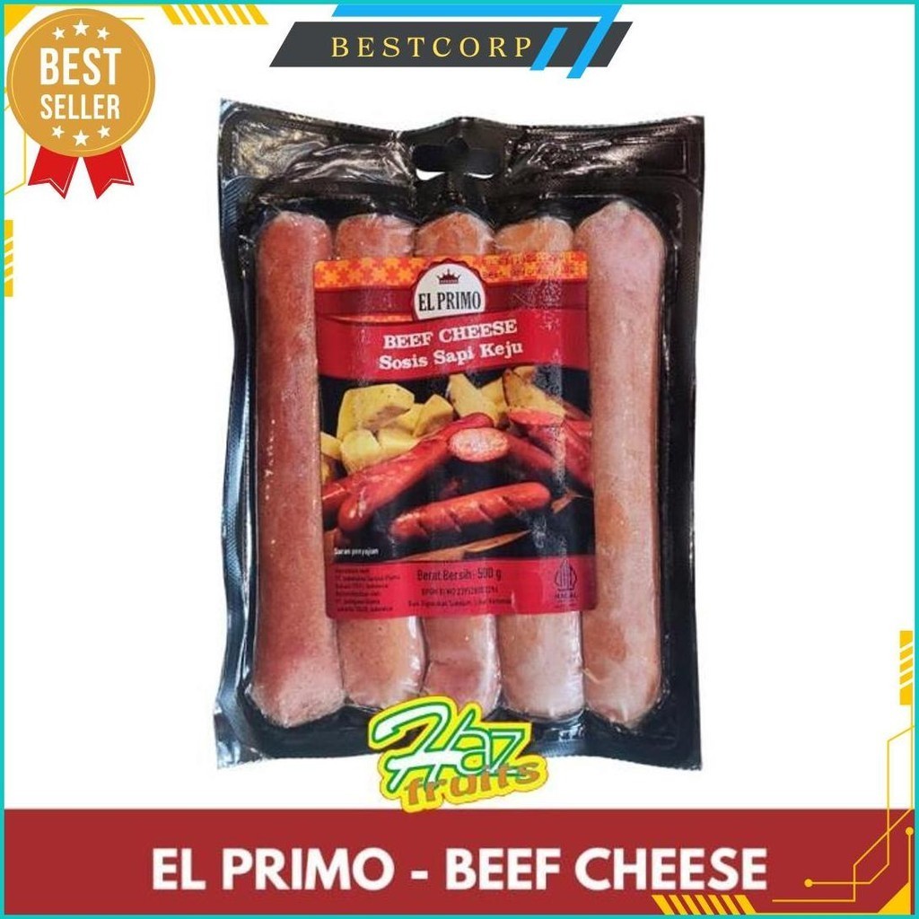 

El Primo Beef Cheese Sausage | Sosis Sapi Keju 500G Termurah Banget