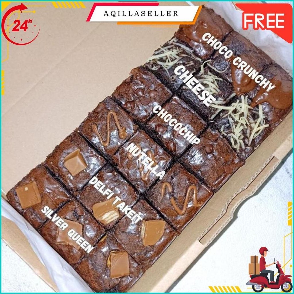 

Brownies Fudgy Sekat Coklat Premium Isi 18 Potong / Hampers / Hadiah / Oleholeh Gratis Ongkir