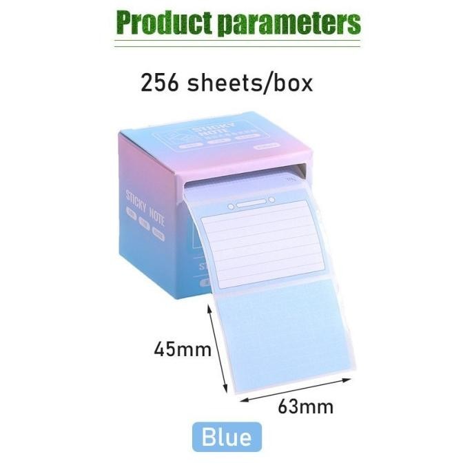 

Premium 256 Pcs Box Sticky Notes Kertas Memo Tempel Gradient Color Aesthetic High Quality