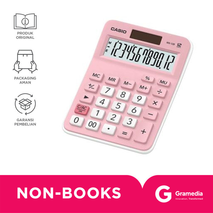 

Ready Kalkulator Casio Praktis Tipe Meja Mini MX-12B Pink