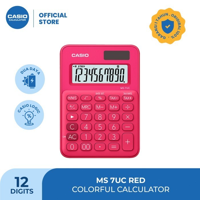 

Ready CASIO Colorful Calculator MS-7UC-Red