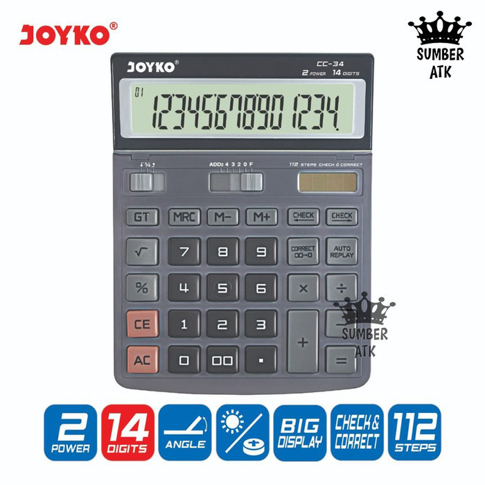 

Ready Calculator Kalkulator Joyko CC-34 14 Digits Check Correct