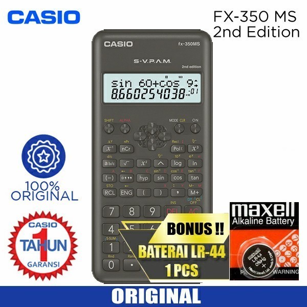 

Ready Kalkulator Casio FX 350 MS Plus ORIGINAL ASLI