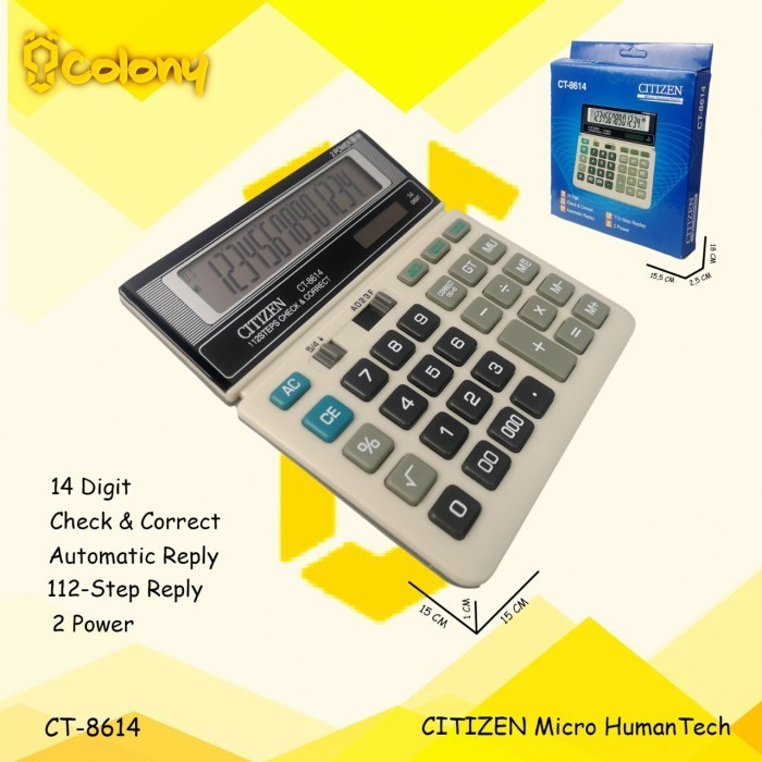 

Ready Kalkulator Besar Asli Ori Citizen CT8614