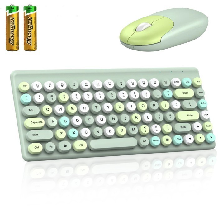 Keyboard Set Mouse Wireless 2.4Ghz Keyboard Mouse Bundling Cute Pink