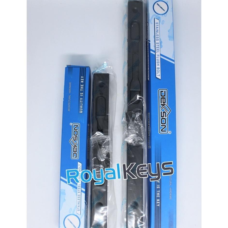 Flush Bolt Dekson Dekkson Fb 040 8" + 12" Inch Hitam Slot Kunci Pintu