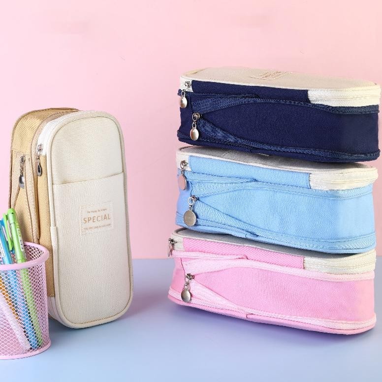 

DWL-49 Pencil Cases Large Capacity Pencil Bag Pouch Holder Box for Girls Office Student Stationery Organizer School Supplies Premium