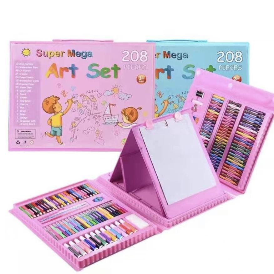 

AS25 Crayon Set 208 pcs Pensil Warna Lengkap / Alat menggambar Mewarnai Hemat