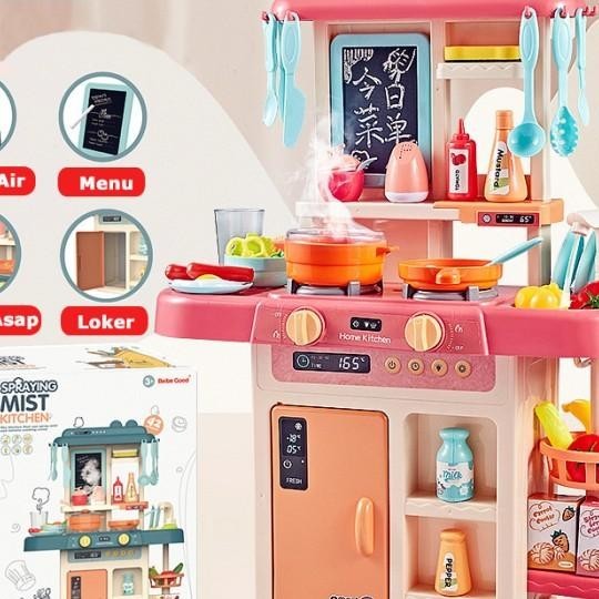 Ruilin Mainan Dapur Set Jumbo Anak Mainan Masak Ada Lampu Keluar