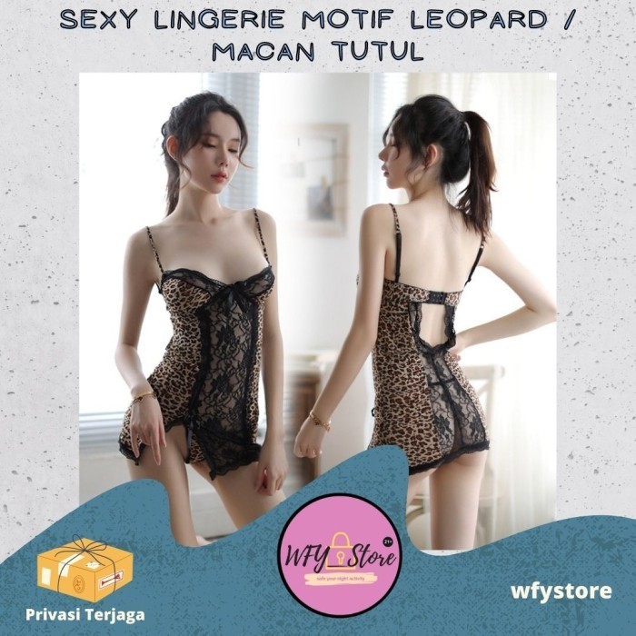 GRATIS ONGKIR Sexy Lingerie Motif Leopard / Macan Tutul - Baju Tidur Wanita