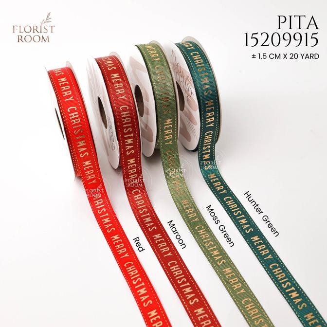

Pita 15209915 1.5cm x 20yard - Pita Grossgrain Merry Christmas