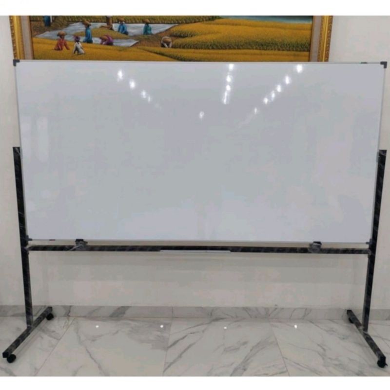 

papan tulis single/ white board kaki/white board set ending magnetik single face 60x120