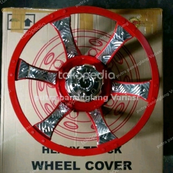 Dop Roda Truk Ring 16 Mobil Belakang Warna Merah 2 Pcs