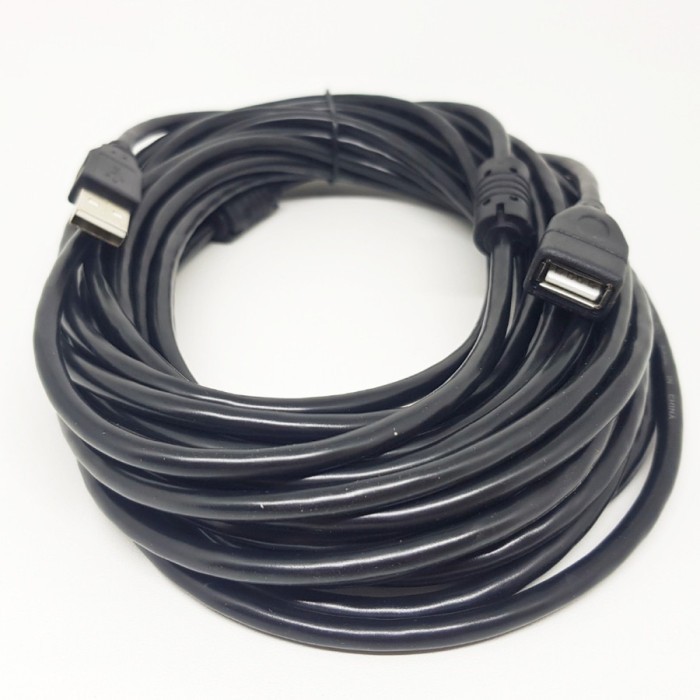 KABEL USB MALE TO FEMALE 10M HITAM PERPANJANGAN USB 10 METER