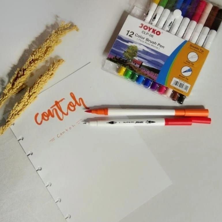 

gha-65 (1 SET) Pena Kuas 12 Warna Joyko CLP-06 / Color Brush Pen 12 Warna/Pena Kuas Warna Joyko/Pena Kuas Warna Double Tip Dua Mata Pena Joyko Hemat