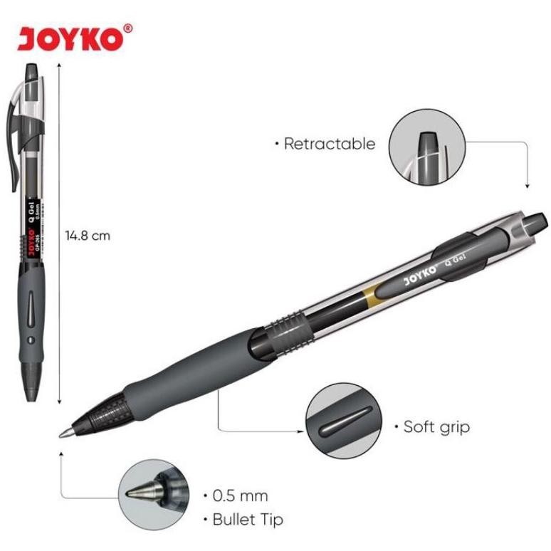 

Hot Sale Pen Gel Joyko GP-265 pulpen gel HITAM isi 12 pcs berkualitas Termurah