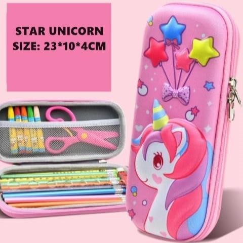 

dgf-4 [ORGM] Alat Tulis Sekolah Tempat Pensil Kotak Pensil 3D Timbul Bahan Eva Kokoh Motif Unicorn Dino Original