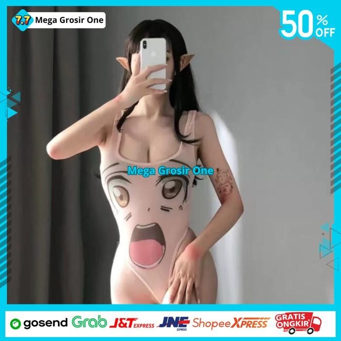LINGERIE BAJU MALAM SEXY SEKSI SERAGAM HOT BODYSUIT JUMPER MOTIF KARTUN TIPIS DIJAMIN GRATIS ONGKIR