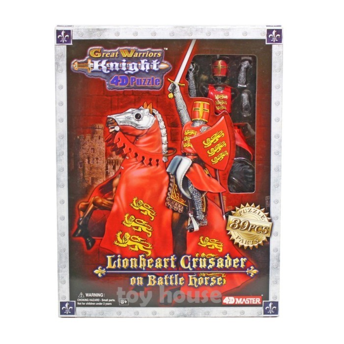 Figure Great Warriors Knight 4D Puzzle Set 4Pc European Gothic Lionhea