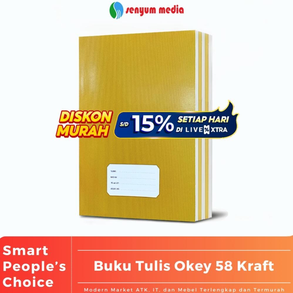 

New Buku Tulis Okey Oleh Kiky Kraft 58 Lembar (1 Pack Isi 10 Buku) (S:Pak)