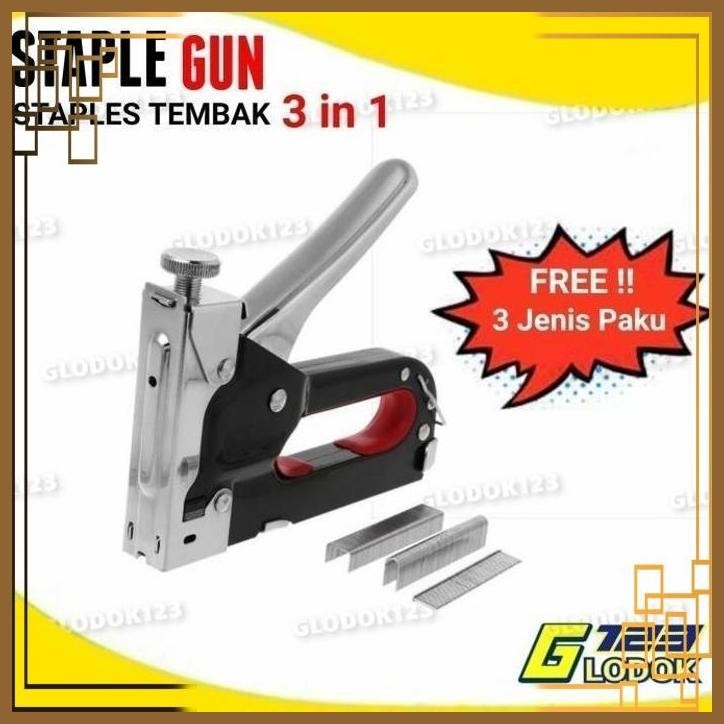 

[GLD] Staple Staples Steples Gun Tembak 3 in 1 Jok Kulit Kayu Karpet Kardus