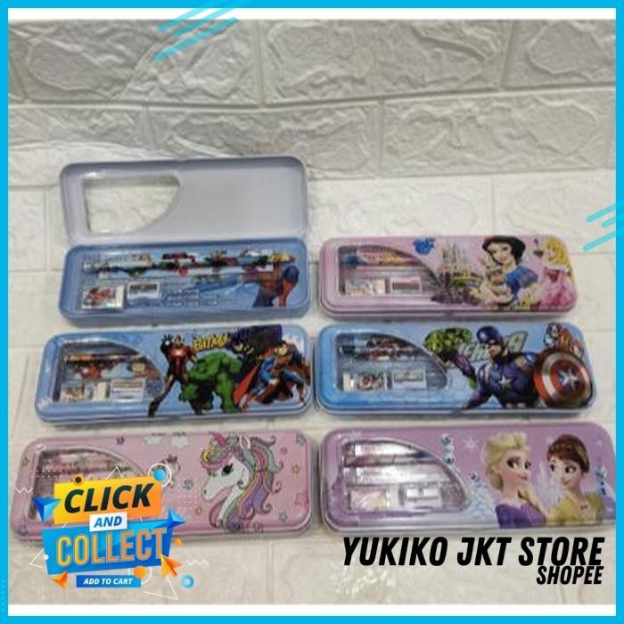 

TEMPAT PENSIL KALENG PENCIL CASE SET 6721 99-15 KARAKTER CANGGIH