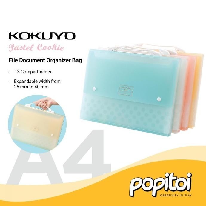 

TERBARU - Kokuyo Pastel Cookie File Document Organizer Bag A4 Folder Holder