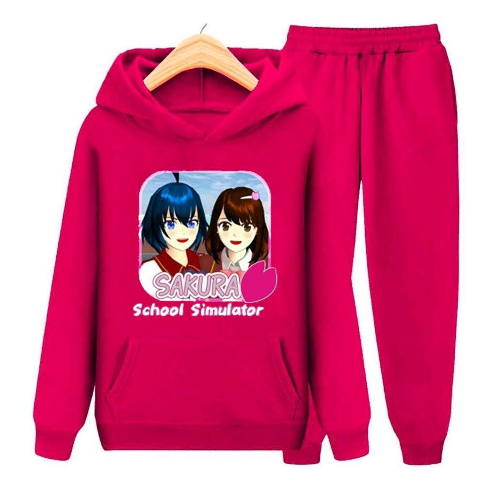 WER YMF - Setelan Sweater Hoodie Sakura School Simulator | Anak-Remaja ( SET Hoodie - Sakura School 