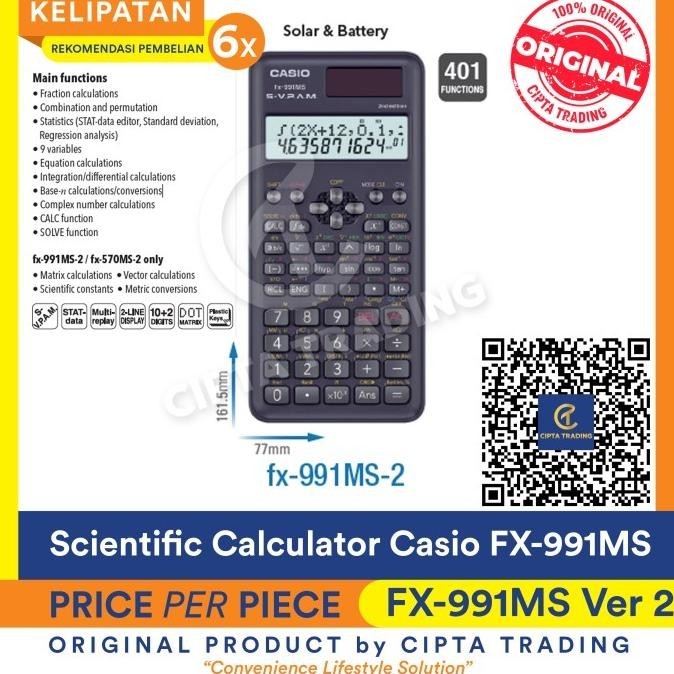 

NEW Calculator - Casio - Scientific Calculator FX-991MS