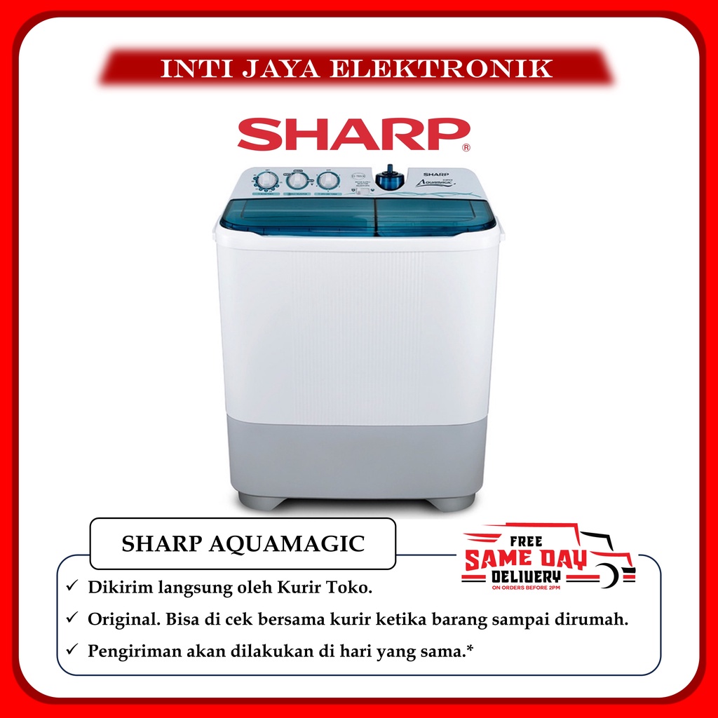 MESIN CUCI SHARP 8 KG / 9 KG AQUAMAGIC SHARP DUA TABUNG 8KG 9KG EST 85CR 95CR EST85CR EST95CR EST