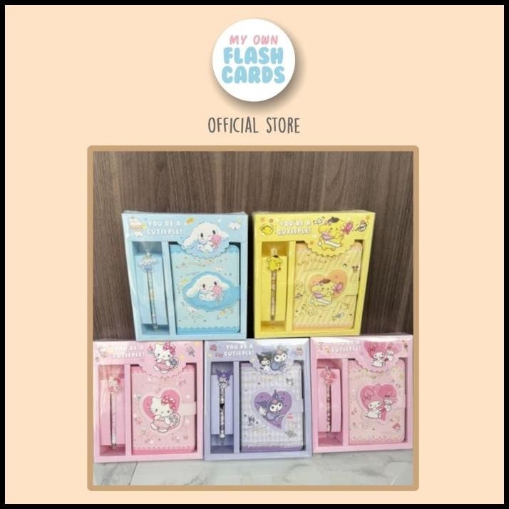 

2 In 1 Sanrio Cute Notebook And Pen Gift Set Kawai Stationery Buku Diary Tulis Lucu Kuromi Cinamoroll Pompompurin My Melody Hello Kitty