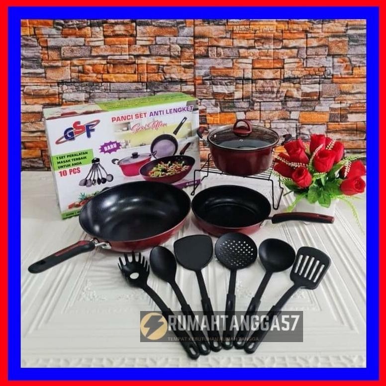 (PROMO) PANCI SET GSF G-2629 / PANCI SET SPATULA GSF 2629 / PANCI SET SERI TEFLON SPATULA 10PCS GSF 