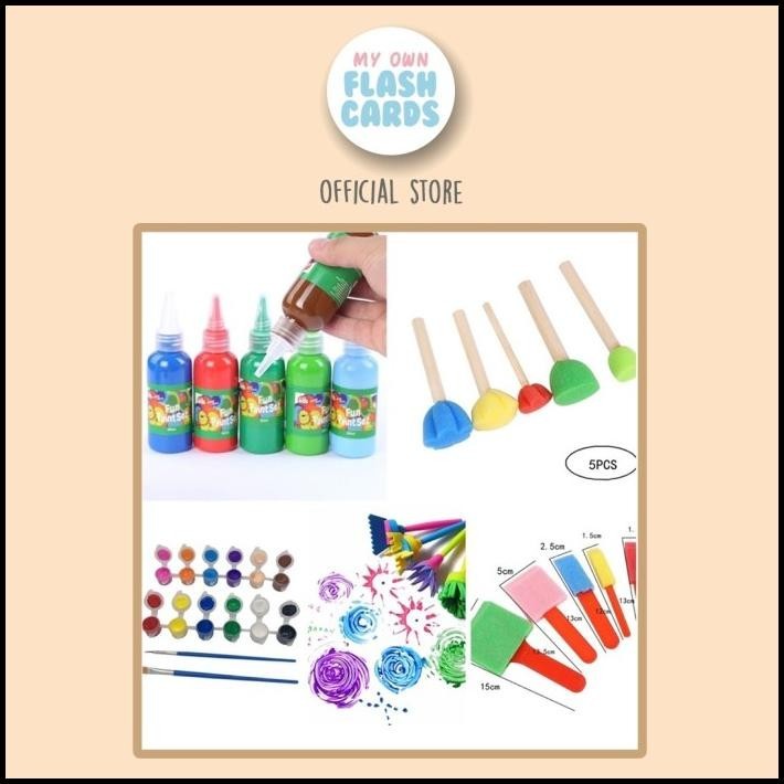 

Children Complete Painting Supplies Finger Paint Brush Roller Paint