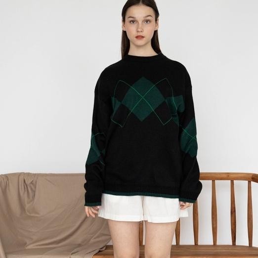 Nigoo Lu Knit Sweater Wanita Rajut Oversize