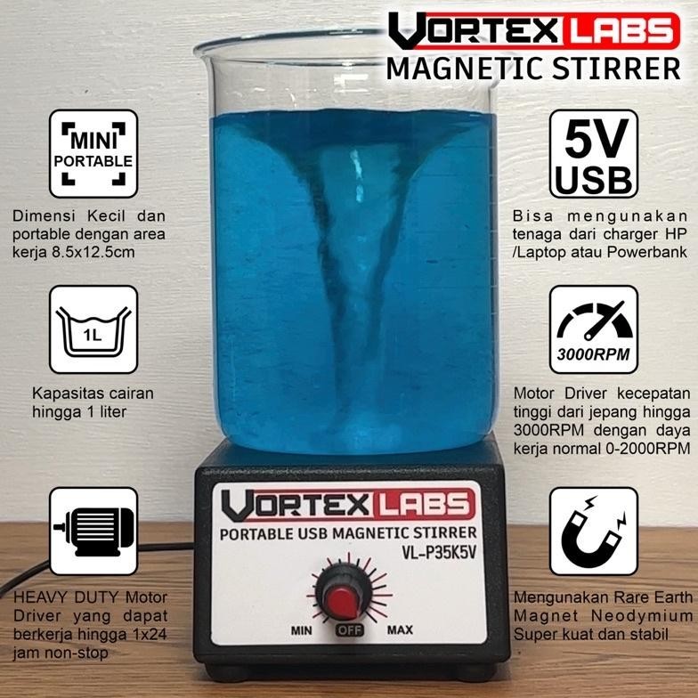 BDF VORTEXLAB Magnetic Stirrer Portable Magnetic Mixer Vortex Mixer pengaduk Cairan Lab - Essential 