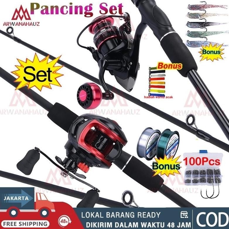 Promo Joran Pancing Set 1.6M 1.8M 2.1M Fishing Rod And Ba1000-6000 Series Spinning Fishing Reel Reel