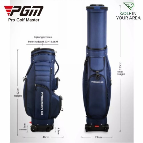 Nat Four Wheels Trolley Travel Cart Bag Golf Bag Tas Troli Golf 4 Roda