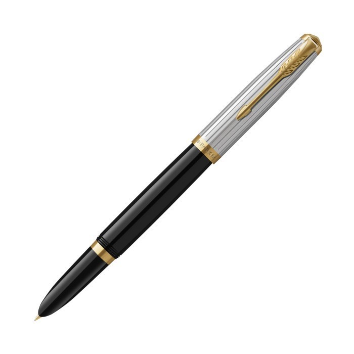 

Parker 51 Premium Fountain Pen in Black with Gold Trim -Medium Point-