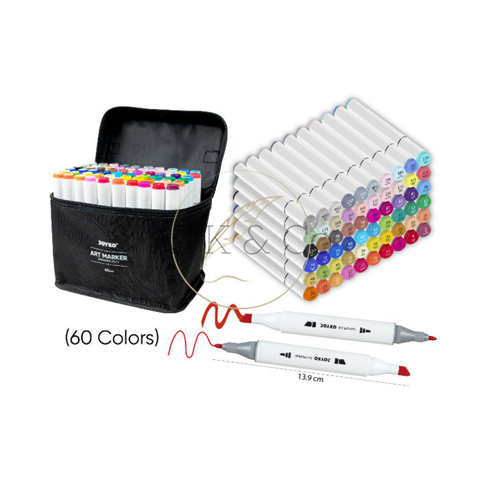 

Art Marker Joyko ARMK-66-60 Colors - Spidol Sketsa Seni Warna Joyko