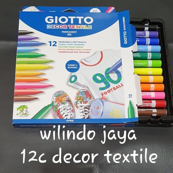 

GIOTTO Decor Textile Fabric/Paint Marker/Permanent Ink 12 Warna