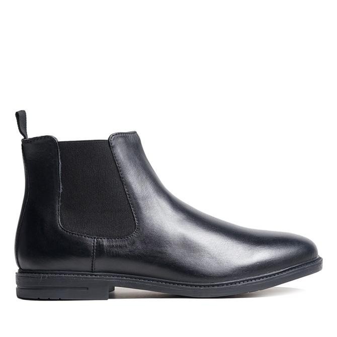 Prabu - Aksa Black Sepatu Kulit Chelsea Boots Pria