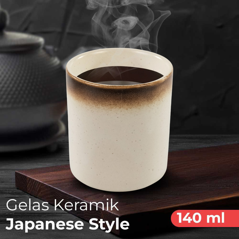 Gelas Teh Keramik Japanese Style Ceramic Teacup 140ml - A-2/A-3/A-4