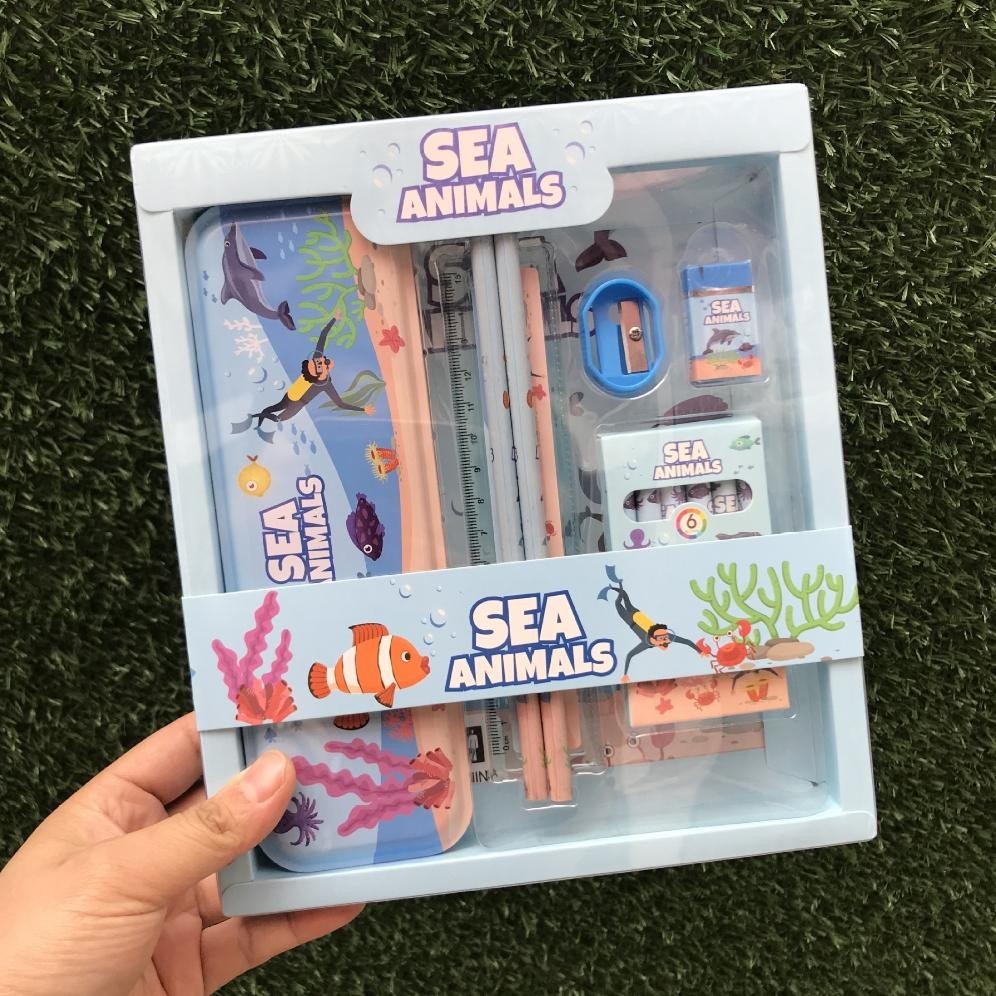 

STUDY SET STATIONERY PENSIL SET PAKET ALAT TULIS SEKOLAH KRKTER SPIDERMAN/ FROZEN/UNICORN 8015 TERLARIS