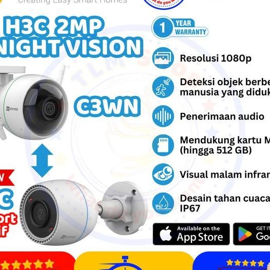 Ezviz C3Wn 2Mp Smart Home Wifi Ip Camera Cctv Outdoor 1080P