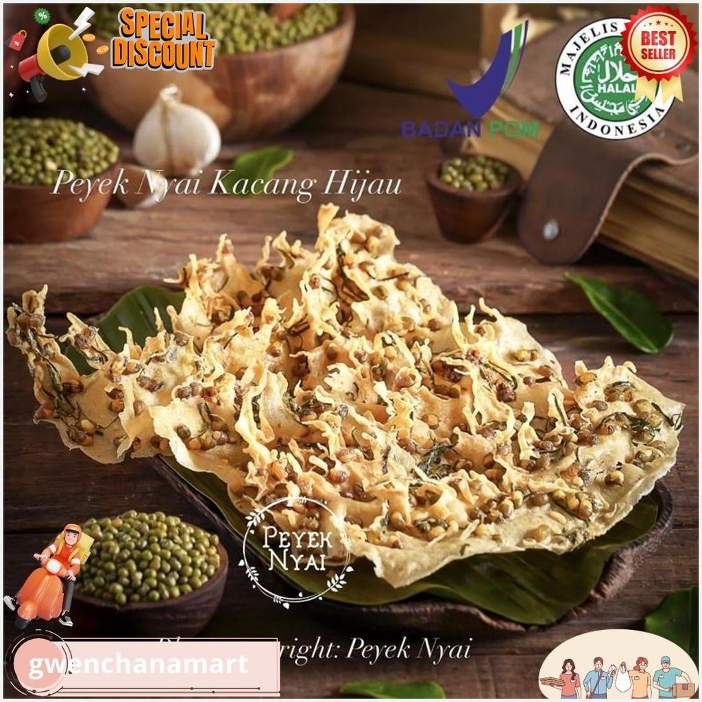 

Peyek Nyai - Rempeyek Kacang Hijau (Xl) Termurah Banget