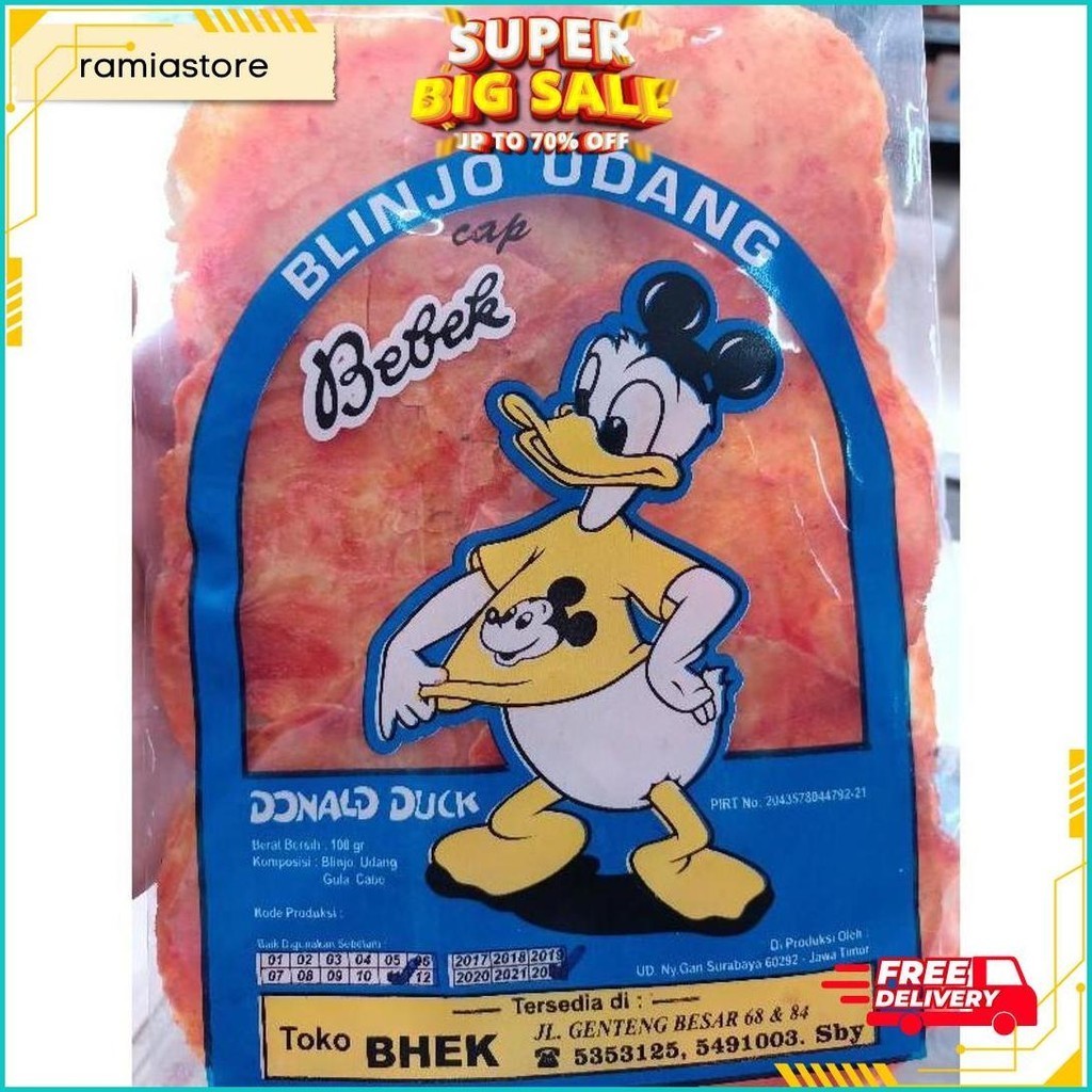 

Keripik Kerupuk/Emping/Melinjo Blinjo Udang Terlaris!!! Surabaya Cap Donal (Pedas/Manis) Isi 18Pcs Termurah Banget
