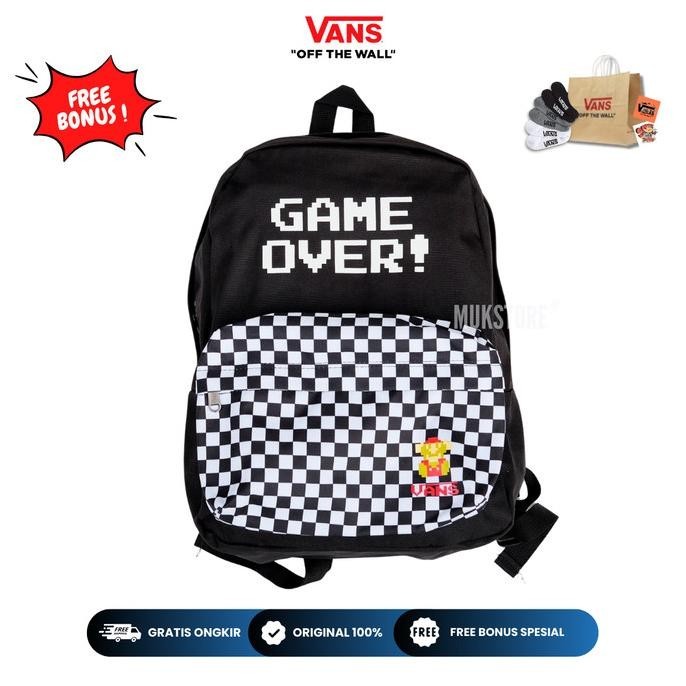 Tas Vans Checkerboard Black Nintendo Game Over Original
