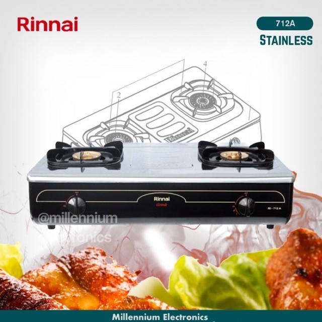 Kompor Gas Rinnai RI 712A RI 712 A Kompor gas 2 tungku