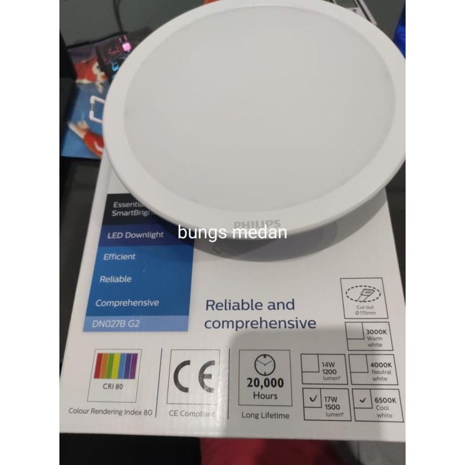TERMURAH - Lampu Led Philips DN027B 17w 17 Watt PANEL DOWNLIGHT Tanam BULAT PUTIH
