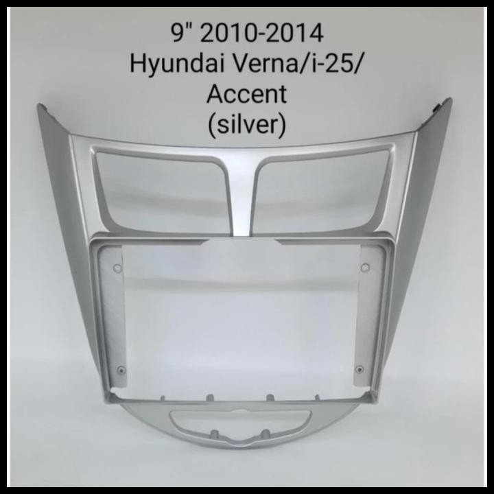 DISKON FRAME PANEL HYUNDAI VERNA I25 ACCENT 9 INCHI 2010 UP AUTO AC SILVER 